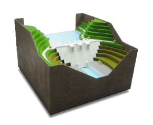 ダムたわみ測定装置デモ模型